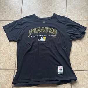 Majestic Pirates Gray T-Shirt with Yellow Accents